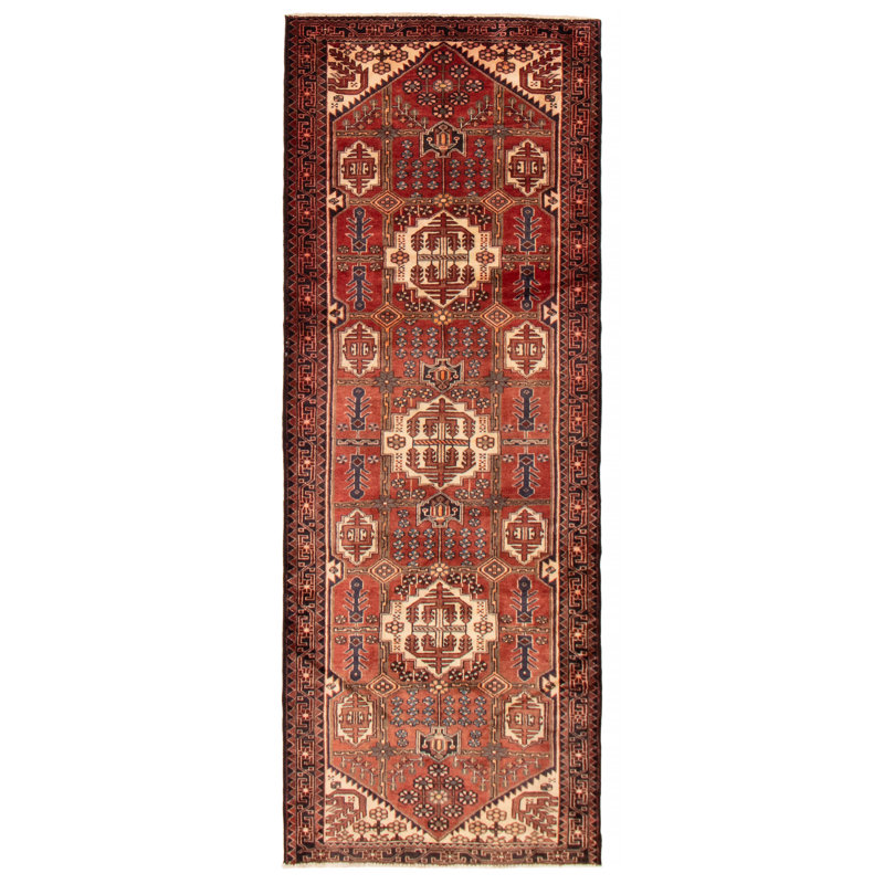 Tapis de couloir unique en laine 3 pi 8 po x 9 pi 11 po Arna