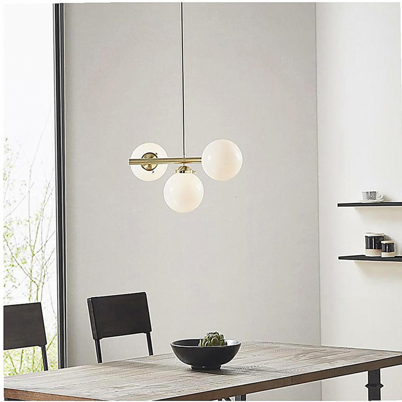 3 Head Crystal Glass Bulb Pendant Light
