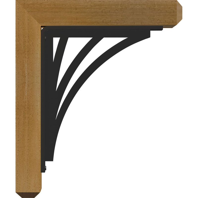 Nevio 4" Single Brace Craftsman Ironcrest Bracket, 16"H x 13 1/2"D, 3 1/2"W x 4"T Western Red Cedar (Smooth)