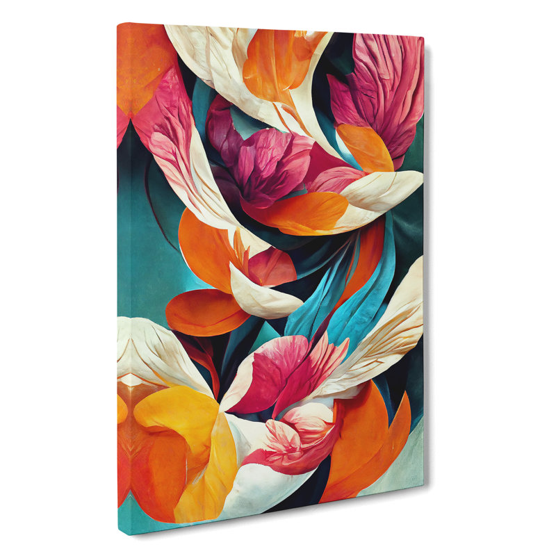 XC1022-1787X Delicate Abstract Floral No.2 - Wrapped Canvas Print, 76cm H x 50cm W x 3cm D