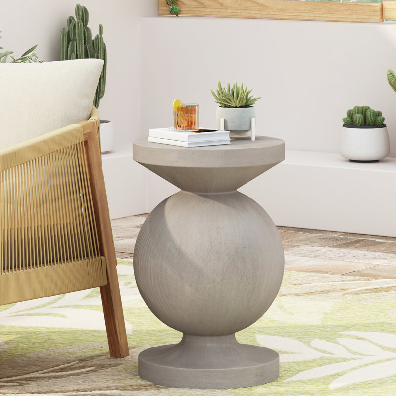 Table d'appoint légère en béton - Accessoire de couloir minimaliste et fonctionnel
