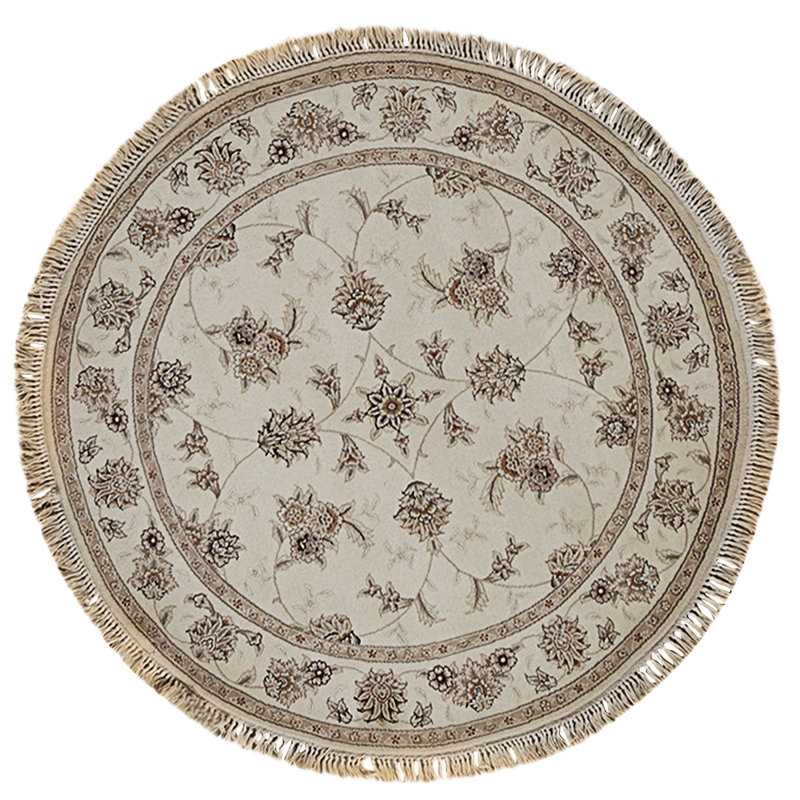 High-Quality Hand-Knotted Ivory Area Rug