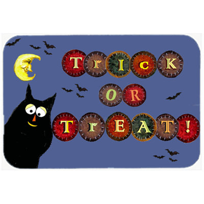 Caroline's Treasures Trick or Treat Kitty Halloween Glass Cutting Board