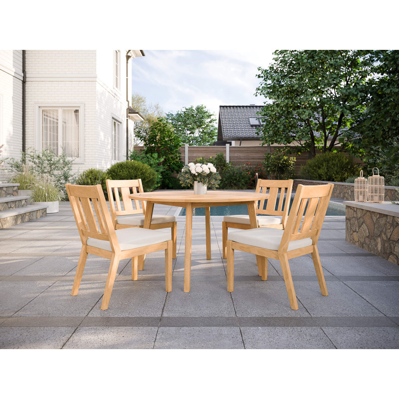 Foundations Outdoor Round Dining Table, Honey Brown