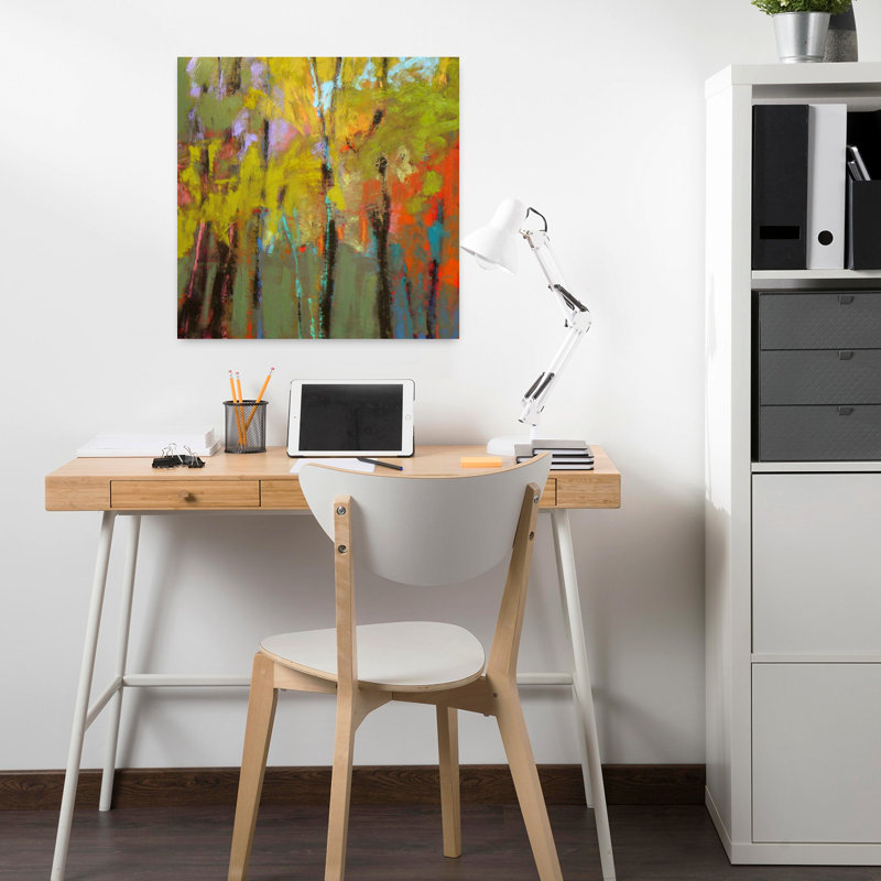 «Trees Three Contemporary Contemporary Landscape Art», H 18 po x l 18 po