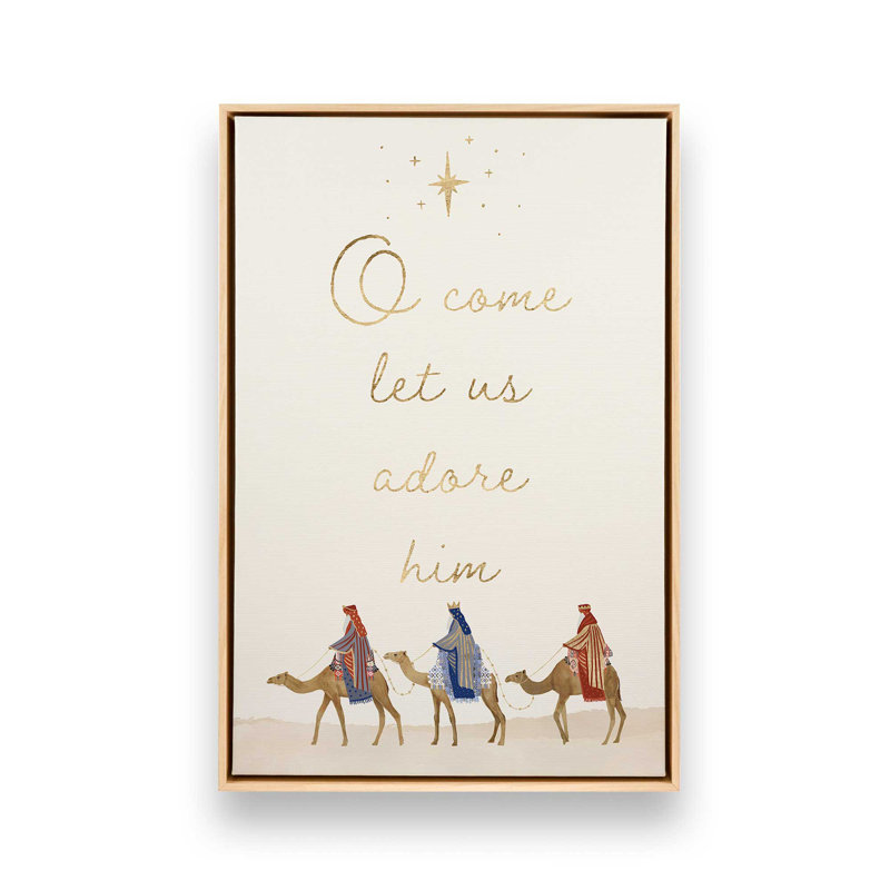 «Wise Men Journey», reproduction sur toile, H 48,75 po x l 32,75 po, Cadre flottant brun