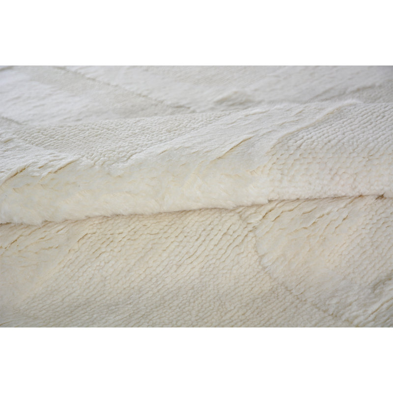 Wool Area Rug in Ivory, Rectangle 6' x 9'
