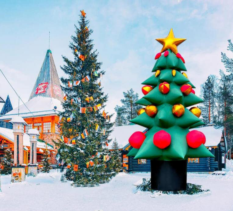 Décoration de sapin de Noël gonflable 26 po, H 314,96 po x l 220,44 po x P 220,44 po