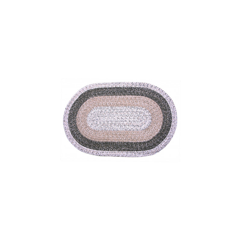 Tapis beige en coton Monadnock, Ovale 1 pi 8 po x 2 pi 6 po
