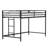 Sturdy Junior Twin Loft Bed With Ladder And Guardrails, Space-Saving Metal Bed Frame For Kids Bedroom, Black