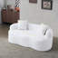 Canapé courbé blanc avec accoudoir rond, canapé à compression avec 2 coussins, canapé crème pour petit espace, salon, chambre à coucher, sans assemblage-2101307435