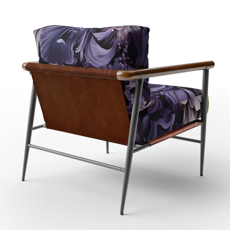 Chaise avec accoudoirs rembourrée Shadowed Elegance Moody, Noir