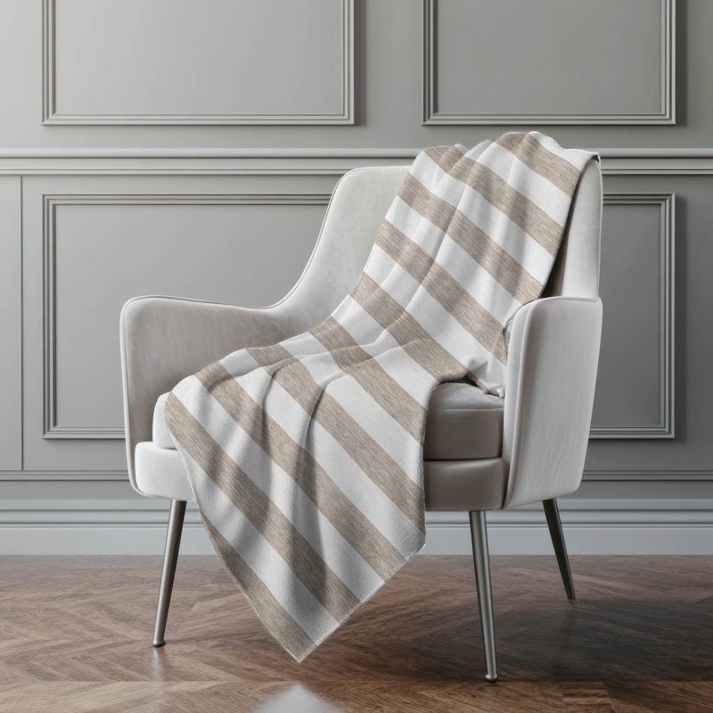 Jeté en sherpa Addison, Rayure taupe