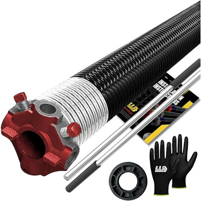 Garage Door Torsion Spring 295 x 2 x 41 with 1" Bushing, Gloves & Winding Bars – Min. 30,000 Cycles