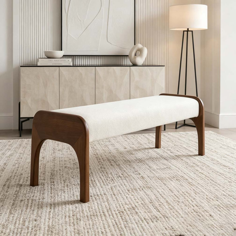 Banc long rembourré 50,25 po, Beige