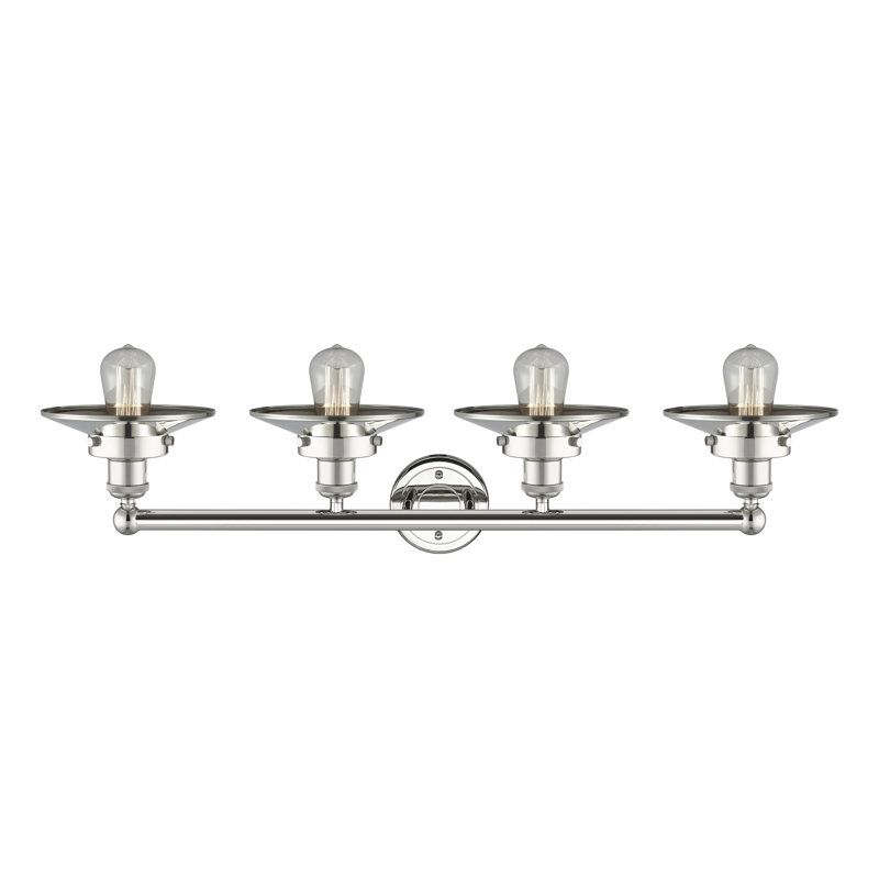 Éclairage de salle de bain à intensité variable à 4 lumières Krysia, Nickel poli, Nickel poli