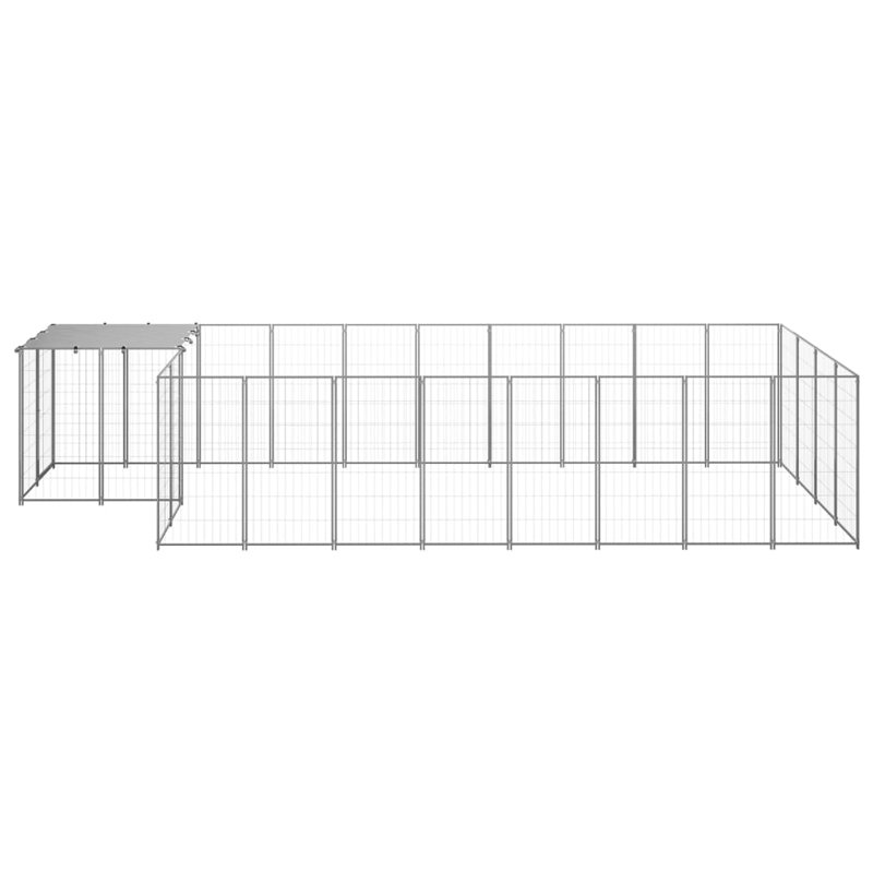 Petersen 43.31cm H Metal Yard Kennel With Door, Silver