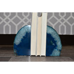 Evelynn Non-Skid Teal Agate Bookends