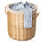  Set Of 2 Round Willow Wicker Laundry Baskets With Lids Side Handles & Removable Fabric Liners Natural Decorative Storage Hampers For Clothes Towels Blankets And Everyday Home Organization