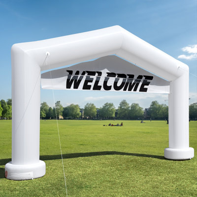  20ft Inflatable Arch with Built-in Blower & 3 Banners, Gable Shaped Start/Finish Line Archway for 5K Races, Marathons, Events, Festivals & Parties
