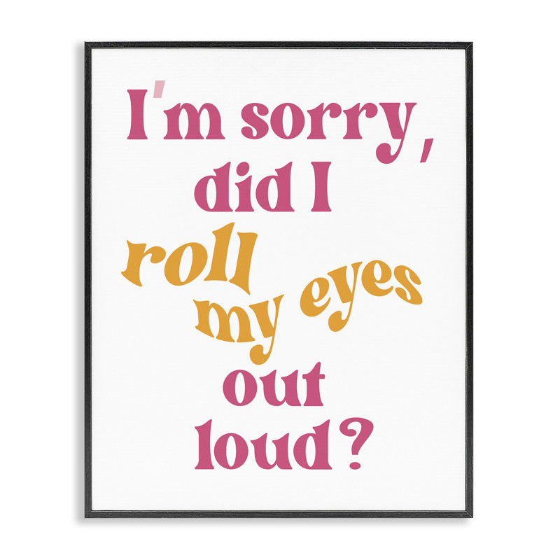 «Roll My Eyes Out Loud Giclee Art» par Elizabeth Medley, Giclée encadrée noir minuit, H 14 po x l 11 po