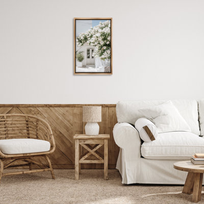 «White Architecture Garden», toile flottante encadrée noire par RB