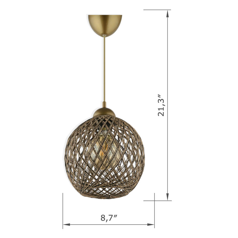 Luminaire suspendu simple avec capuchon en coton