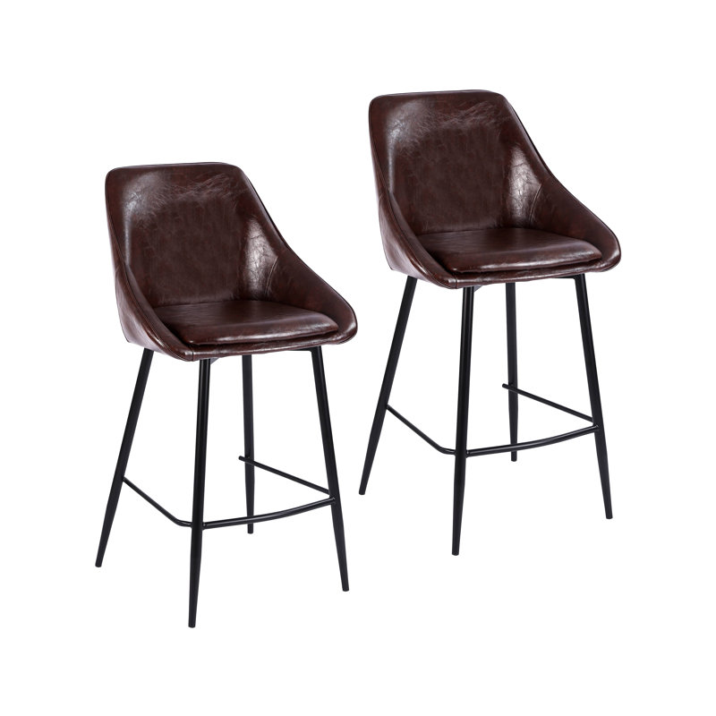 Dani Bar Stool, Counter Stool (26” Seat Height), Brown