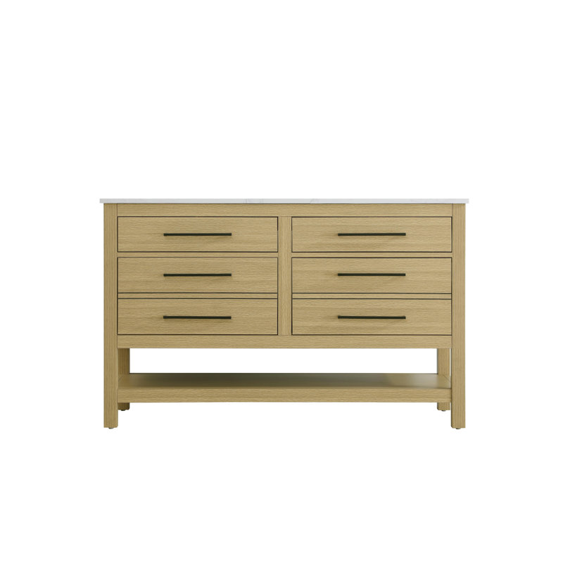 Meuble-lavabo double 60 po_Moderne_VF60560, Brun miel