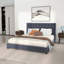 Lit plateforme en velours moderne Mid Century-463335262