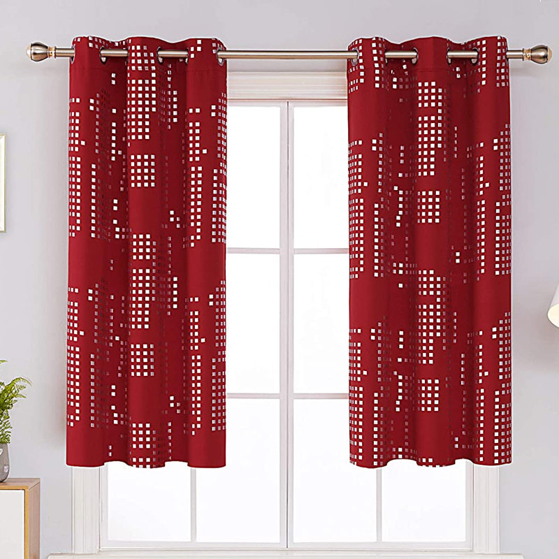 Carmacmoin Room Darkening Curtain Pair, Red, 38" W x 72" L