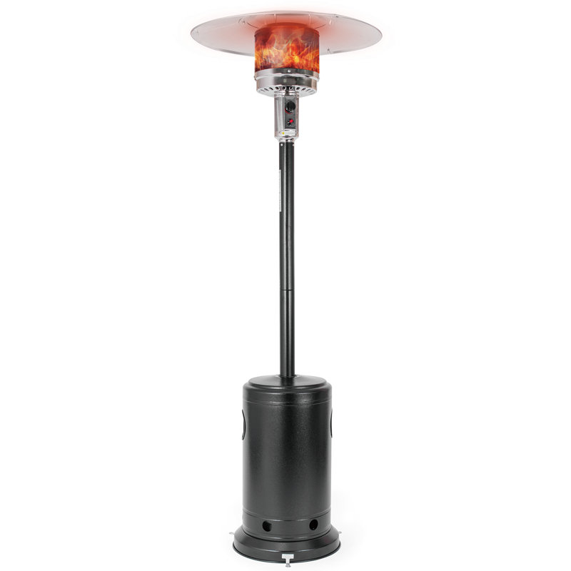 Chauffe-terrasse au propane de 46 000 BTU pour une utilisation à l'extérieur avec roues, idéal pour la cour, le jardin