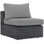 Ensemble modulaire d'extérieur 5 pièces avec coussins Sunbrella en toile Modway Summon-38631789