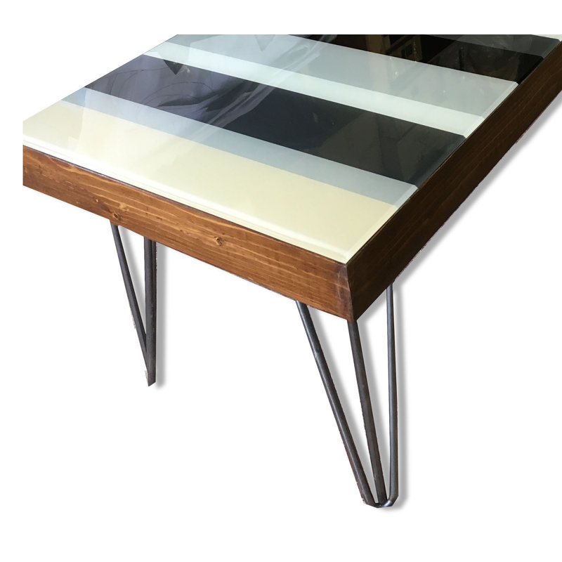Fava Four Leg Coffee Table, Grey/Black/White