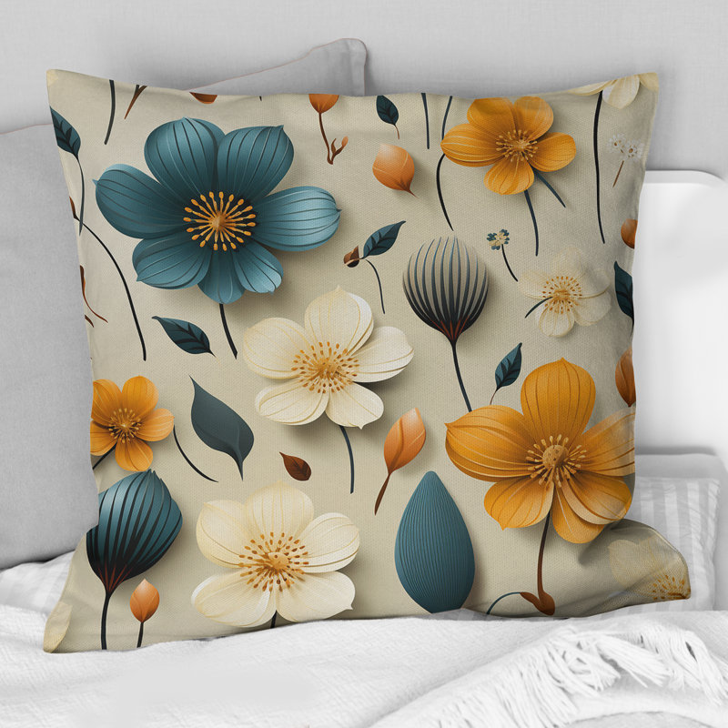 Coussin Mod Floral Nostalgia, H 16 po x l 16 po