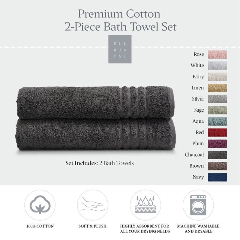 Ensemble de serviettes de bain, Gris anthracite