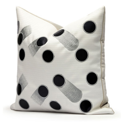 Housse de coussin carré en faux cuir 