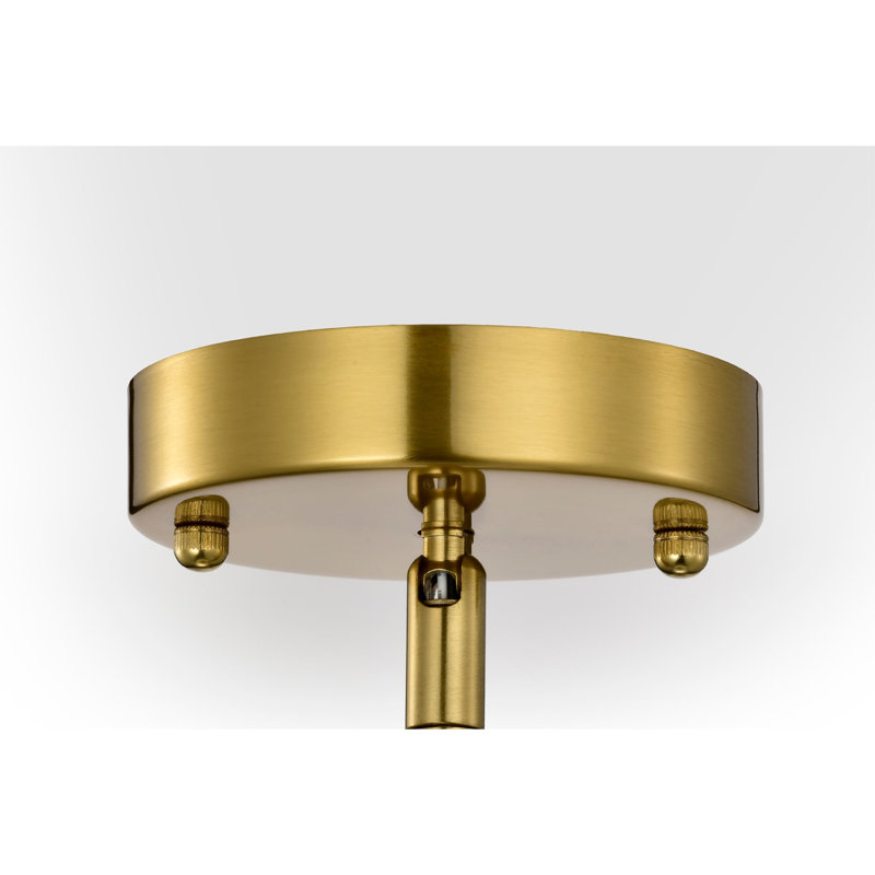 Luminaire suspendu en laiton avec abat-jour en verre transparent Magno