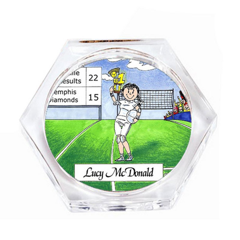 Joueur de voleyball personnalisé - ensemble de sous-verres féminin (4 sous-verres), Oui