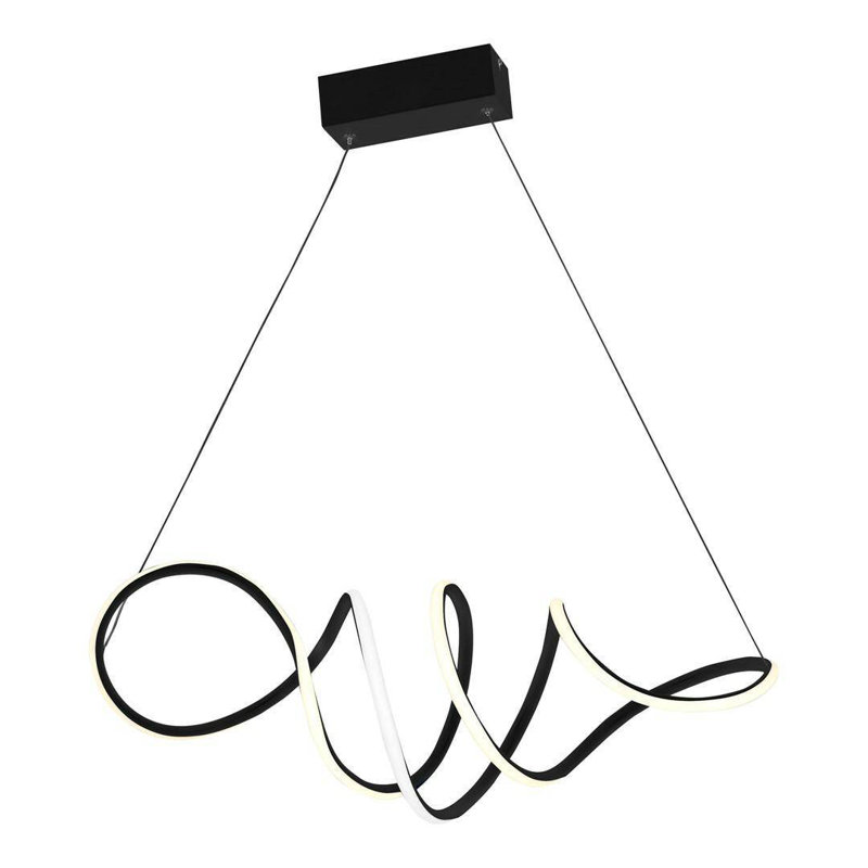 Breahnna 1 - Light LED Geometric Pendant, Black