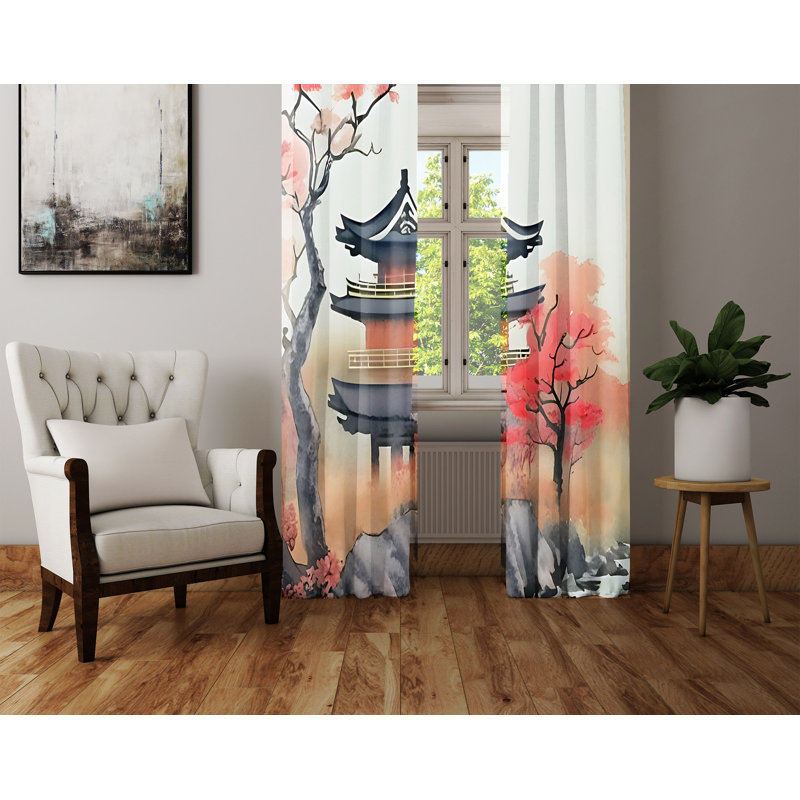 Benina Semi Sheer Curtain Pair, 20" W x 52" L