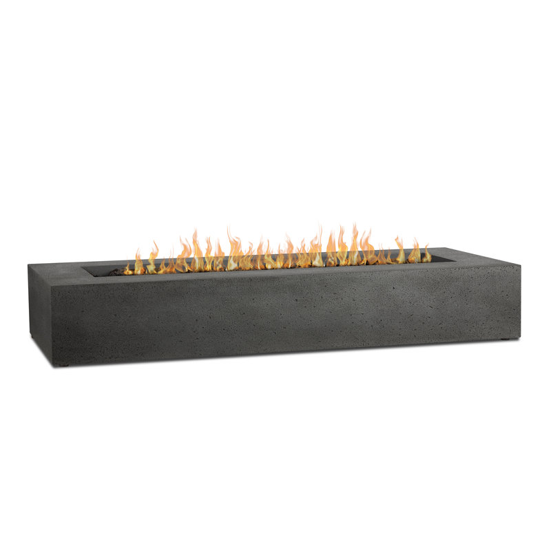 La Valle 72" Rectangle Propane Fire Table, Carbon