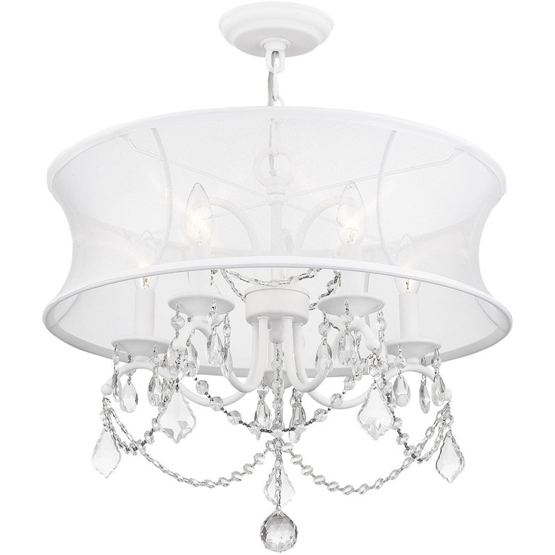 Lustre classique à 5 lumières avec abat-jour