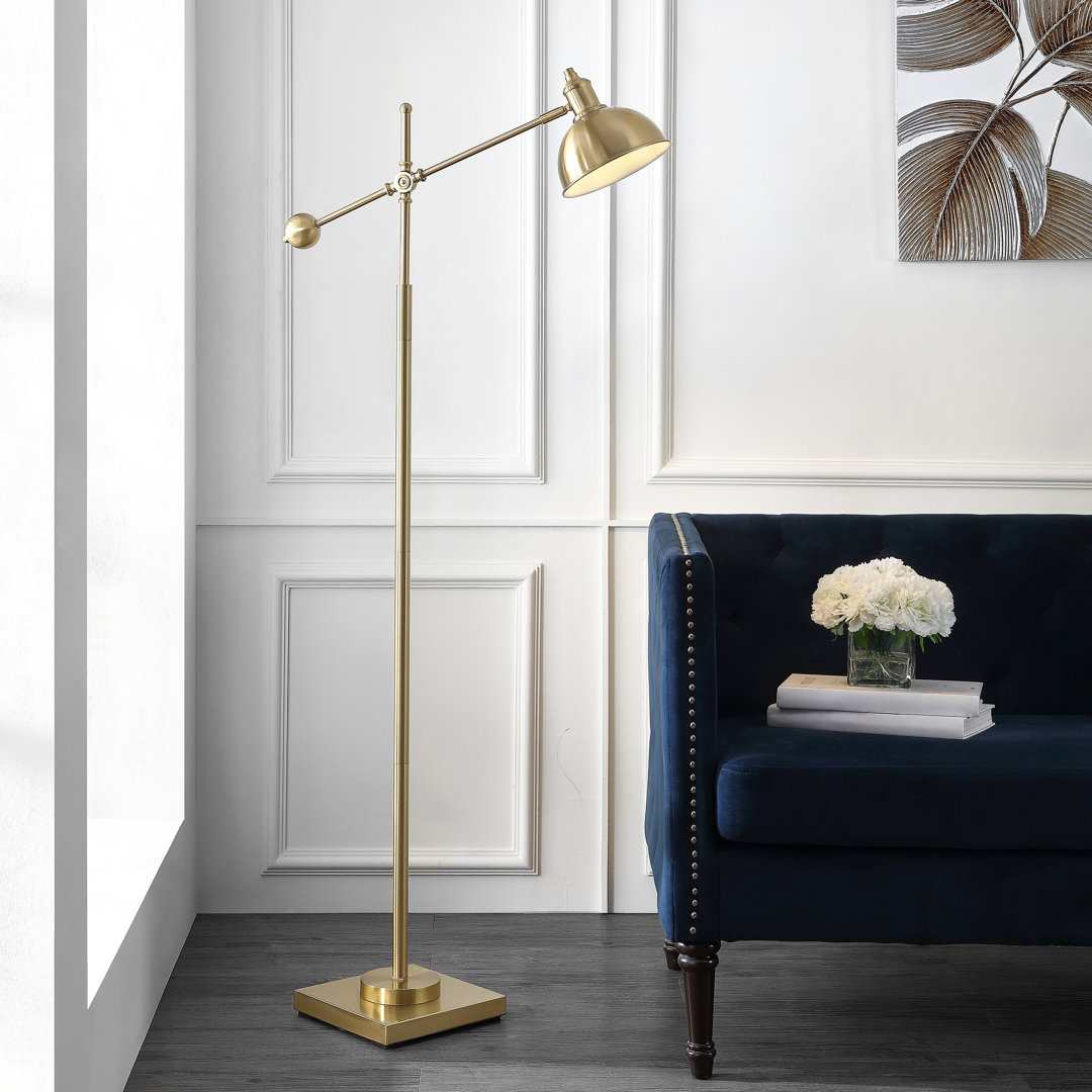 Zoila 62'' Brass Gold Task Floor Lamp Mercer41