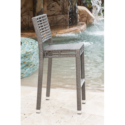 Graphite PVC Wicker Outdoor 30'' Bar Stool