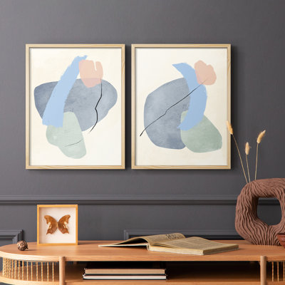 «Pastel Assemblage I», reproduction encadrée de qualité supérieure - prête à être accrochée - aucun clou requis - aucun clou requis