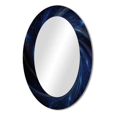 Space Light Orbiting A Black Hole III - Large Oval Wall Mirror On Metal