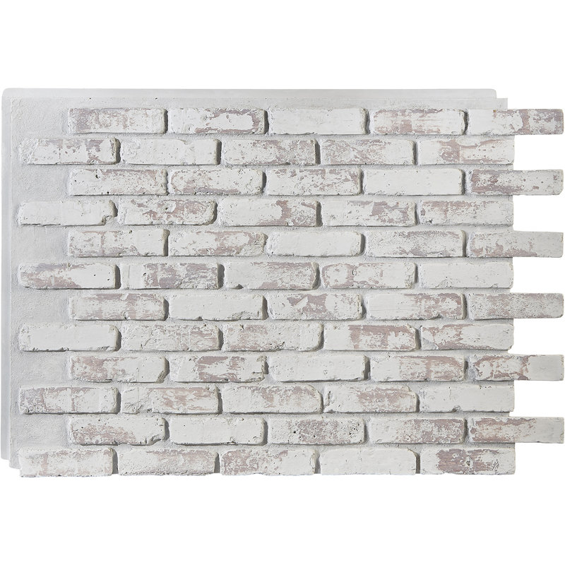 Chicago  47.75" x 32.5" Faux Brick Wall Paneling, Whitewash Brick