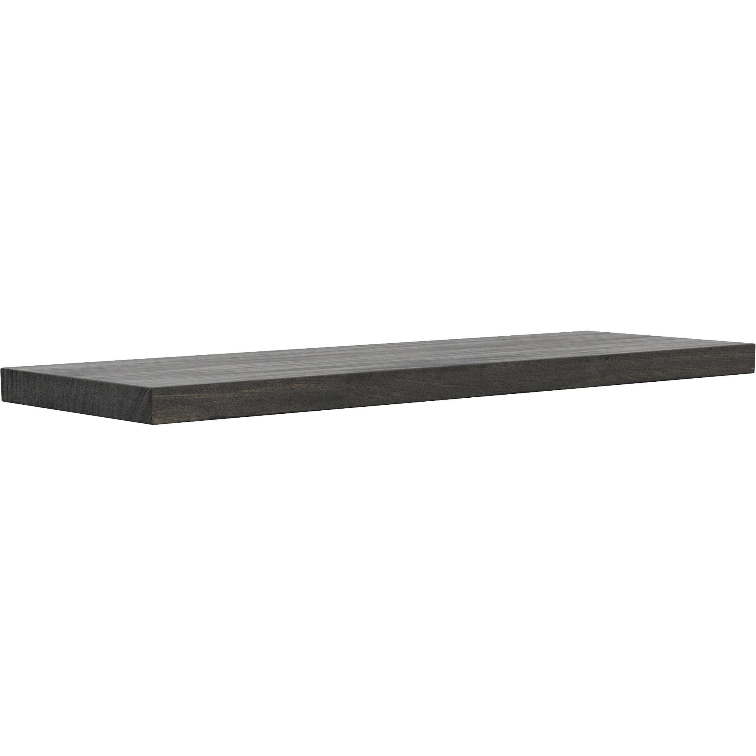 Black Modern Floating Shelves with Guard Rail, 16.75