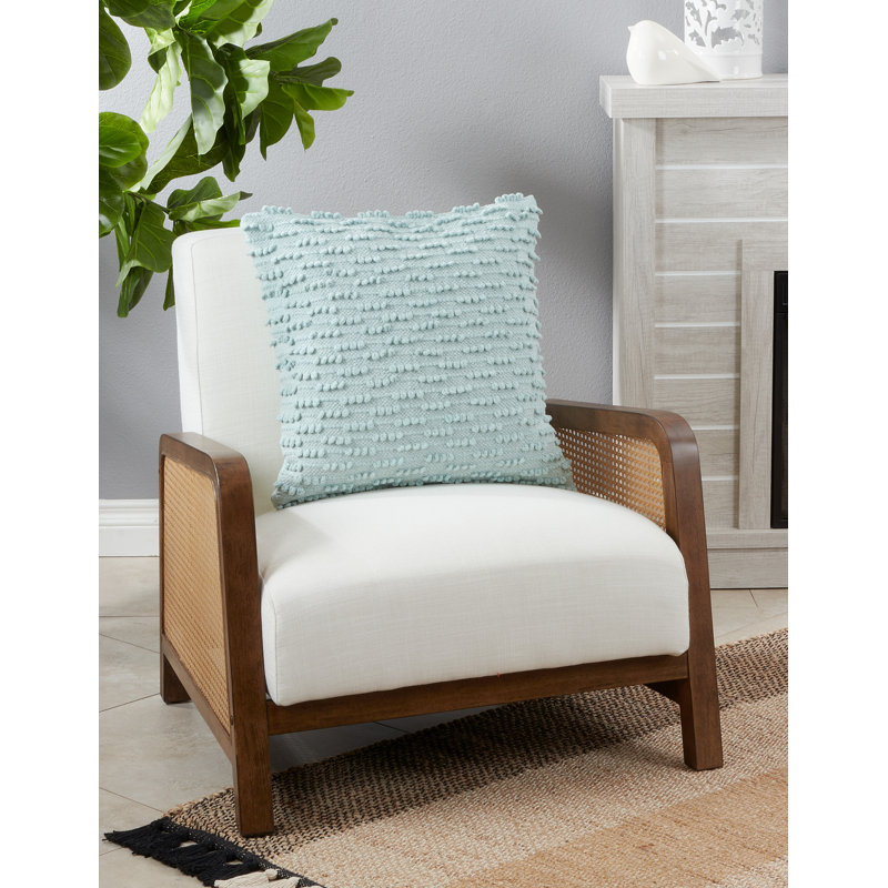 Cotton Throw Pillow, Light Blue